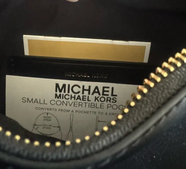 Black Michael Kors Leather Small Conv Pouchette - Image 11