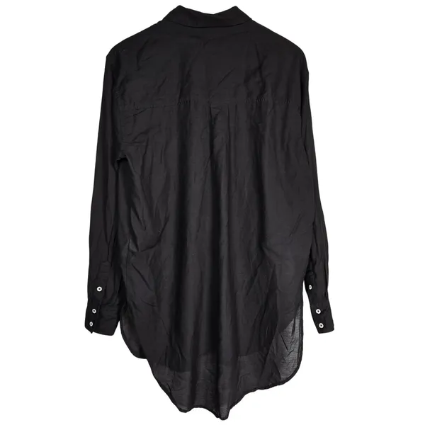 Boden T1208 Black Button Down Long Sleeve Shirt US 6 UK 10 Cotton‎ Viscose Tunic - Image 2