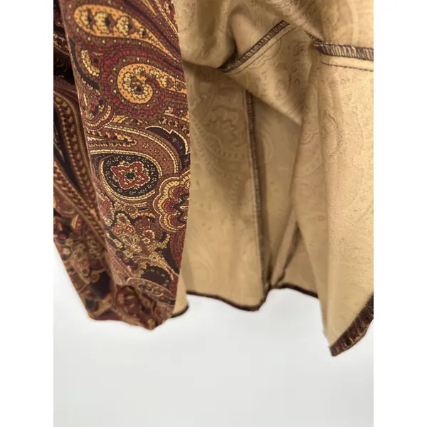 Briggs New York Brown Paisley Midi Skirt Sz XL Rustic Western Prairie Boho Chic Festival Country - Image 5