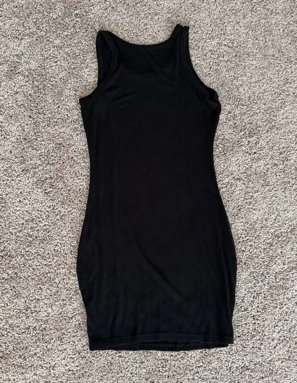 Black Ribbed Tank Dress - Image 3