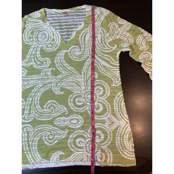 Before + Again Top Women's Small Green Floral Burnout Boho‎ Casual Sophisticated - Image 10