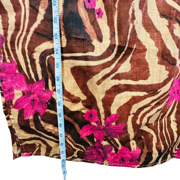ASOS Maxi Dress Floral‎ Brown Zebra Off Shoulder Sz 8 Resort Vacation Cover Up - Image 7