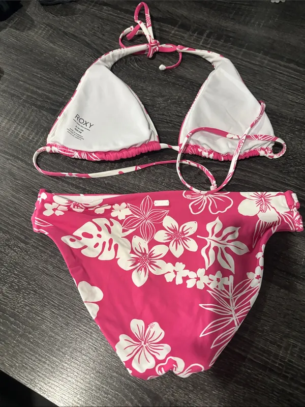 Roxy Pink Floral Two-Piece Bikini Set small - Image 2
