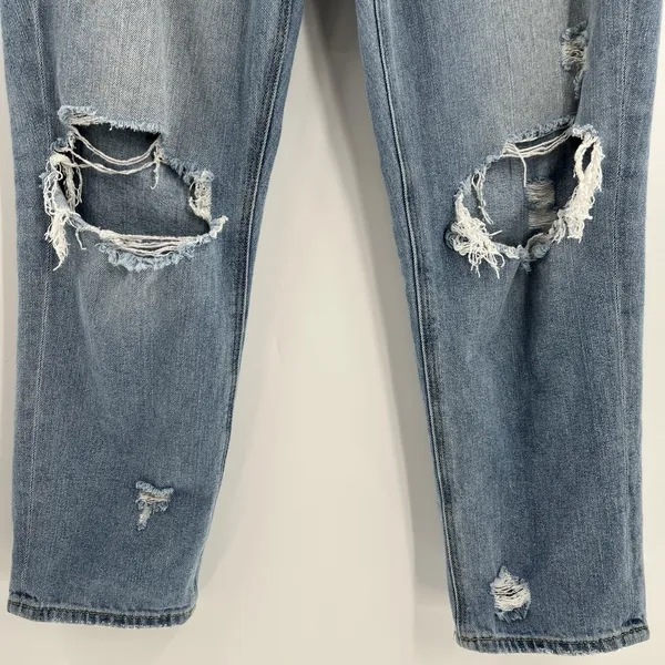 American Eagle‎ Mom Jeans Women's 8 Short Distressed High Rise Straight Leg Blue - Image 5