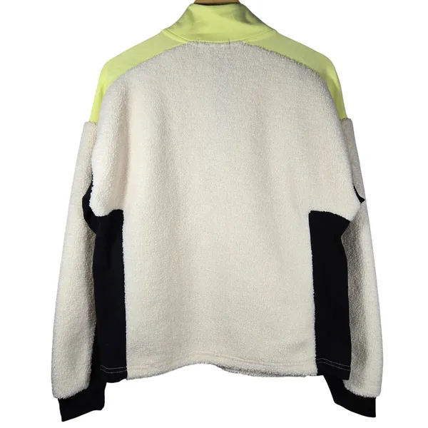 Sanctuary Womens Quarter Zip Sherpa Fleece Pullover CT3228MX2 Cream Neon S‎ - Image 3