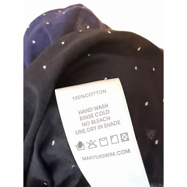 Marysia Resort Dress Black Navy White Off The Shoulder Polka Dot Scalloped Small - Image 8