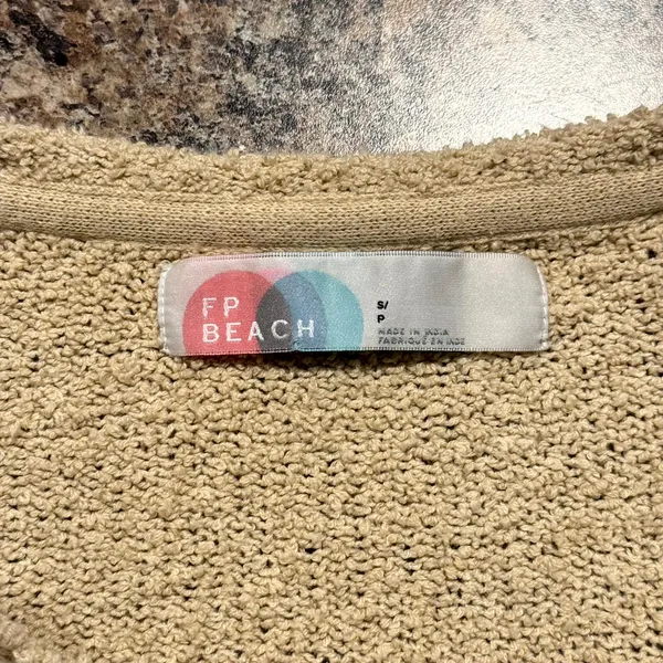 Free People Beach Sweater Oversized Coastal Beachy Boho Slouchy Y2K Small Flaws - Image 3