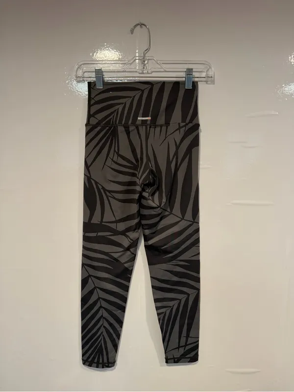 aerie Black & Charcoal‎ Striped Palm leaves Active Leggings - Image 3