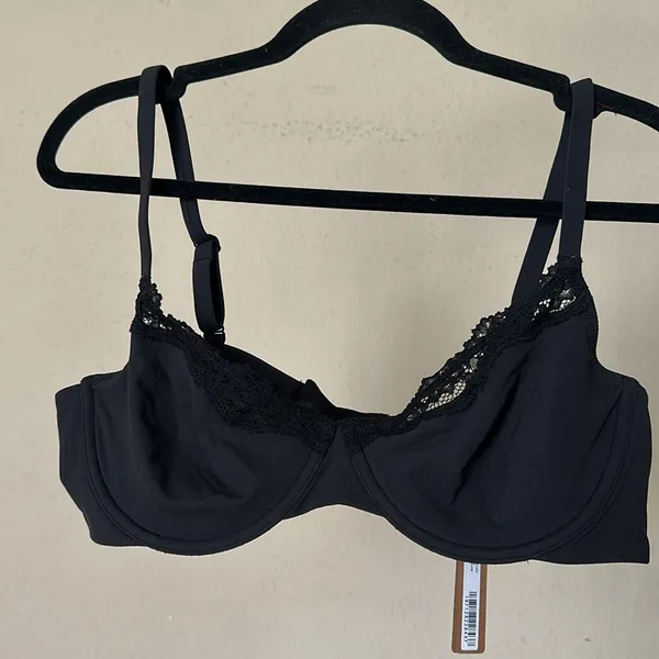 Skims Fits Everybody unlined underwire Lace Scoop Bra Onyx Black NWT 46DD‎ - Image 2