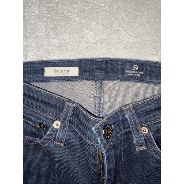 adriano goldschmied jeans womens stevie straight dark wash low rise‎ 25r - Image 3