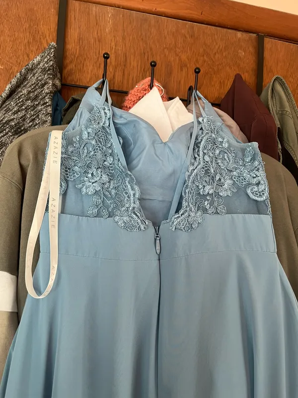 Azazie Lennon Steel Blue bridesmaid dress - Image 5