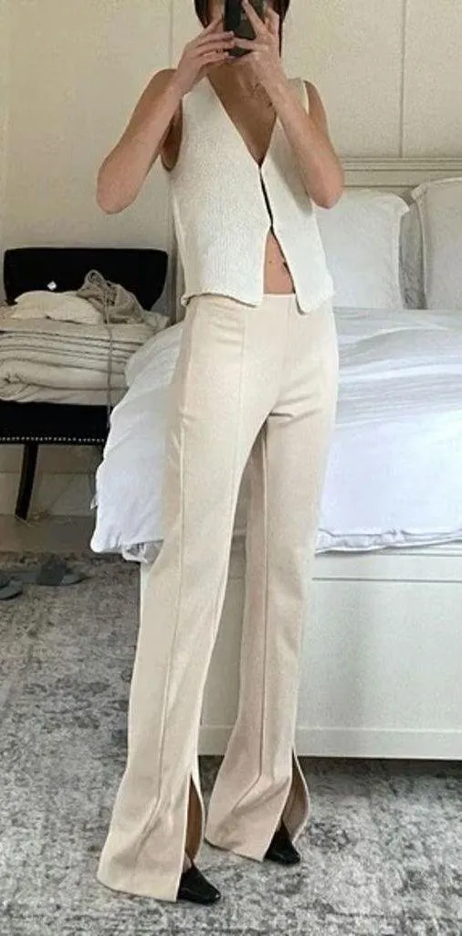 Mango / Slit Hem Pants in Ecru Size S - Image 6
