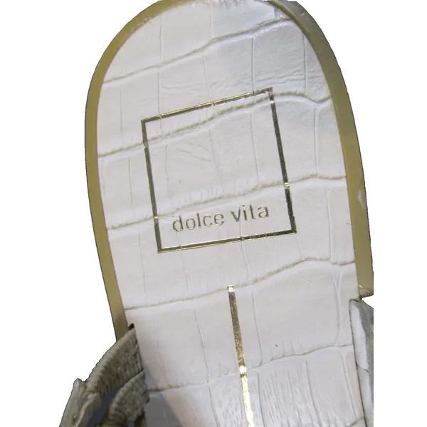 Dolce Vita Stella Studded Sandals Ivory Women’s Size 7.5 Slip‑On Square Toe - Image 4