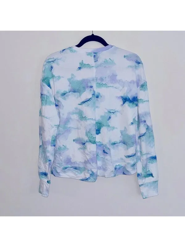 All in motion blue and purple watercolor tie-dye pullover sweatshirt - Image 5