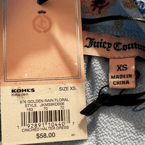 JUICY‎ COUTURE Golden Rain Floral Cinched Halter Dress NWT $58 Size XS - Image 10