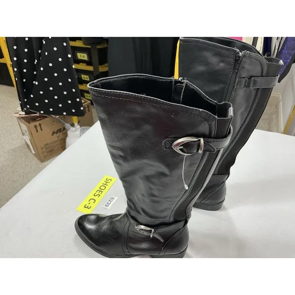 Womans Baretraps Tommy Knee High Riding Boots Size 7 M Black Full Zip - Image 2