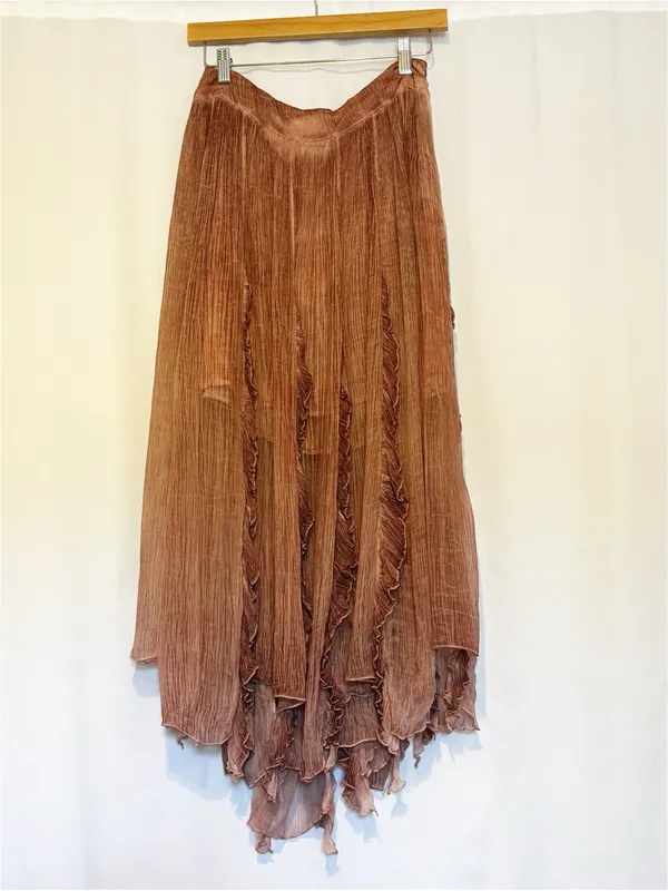 Free People‎ Follow Me Ruffle Skirt size 12 Boho Flowy Airy Ruffle Romantic - Image 4