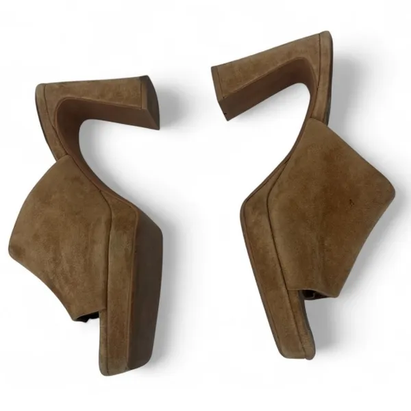 Jeffrey Campbell | 9 | Chunky Platform Sandals Heels Suede Brown Slip On Women - Image 2