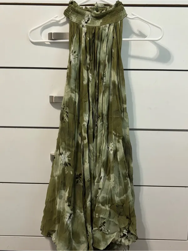 Anthropologie Floral Green Halter Top NWT - Image 2
