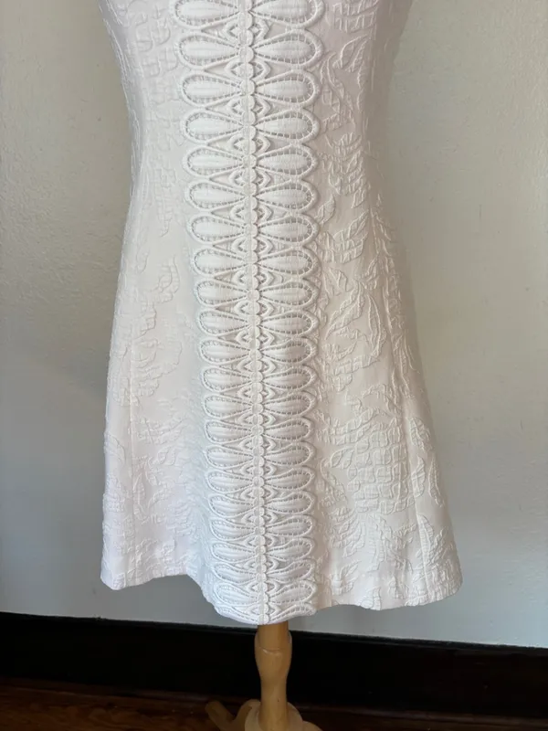 Solid White Lilly Pulitzer Crochet Bow Back Summer Dress - Image 3