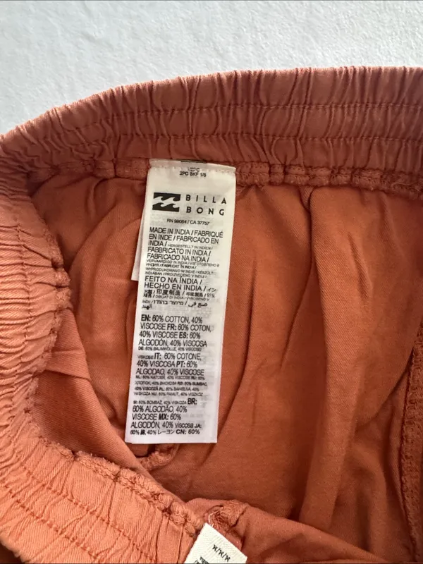 Billabong Women's Rust Orange Drawstring Athletic Shorts - Image 5
