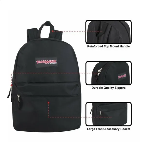 ✨ HP✨17" Trailmaker Backpack Bookbag✨ Black - Image 3