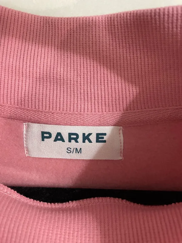 PARKE Valentine’s Varsity Mockneck Crewneck Pullover Sweatshirt Blush Lavender S - Image 11