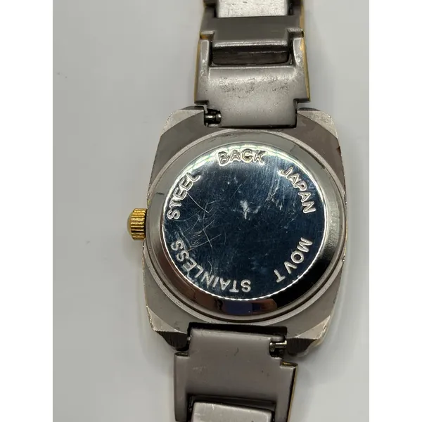 Delta Burke Rectangular Dial Two-Tone Quartz Watch Gold Silver Stainless Steel‎ - Image 2
