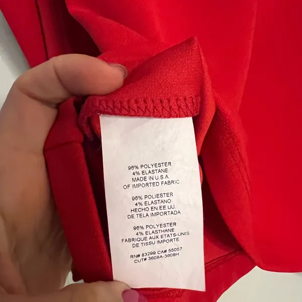 EXPRESS Crew Neck Puff Long Sleeve Tee SMALL Lipstick Red Blouse Top - Image 12