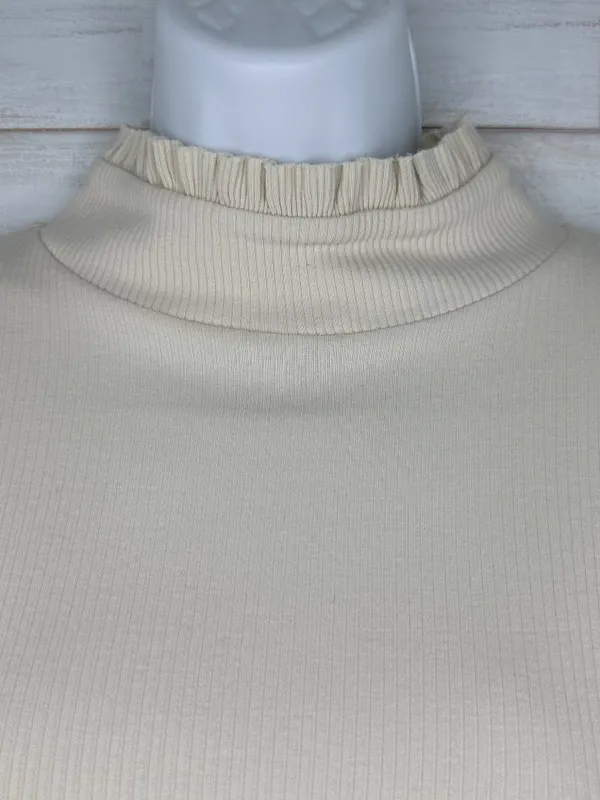 NWOT J. Crew Womens Vintage Rib Ruffle Mockneck in Ivory Size XL - Image 4