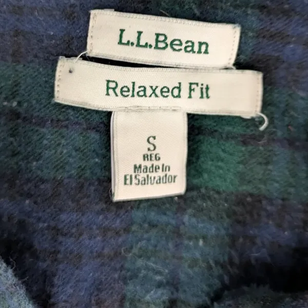 Ladies' LL Bean Black Watch Tartan Flannel Shirt Small - Image 2