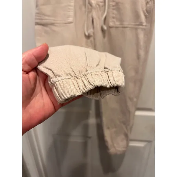 American Eagle Women 8 Regular Khaki Tan Elastic Waist Drawstring Jogger Pants - Image 3