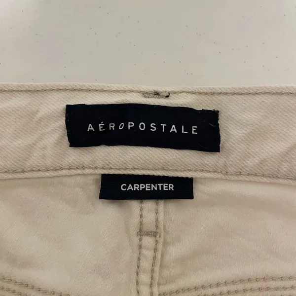 Aeropostale‎ women’s carpenter white cream loose fit relaxed jeans size 32/32 - Image 7