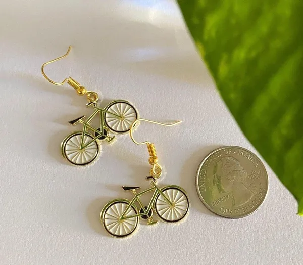 Kawaii Retro Bicycle Earrings - Image 3