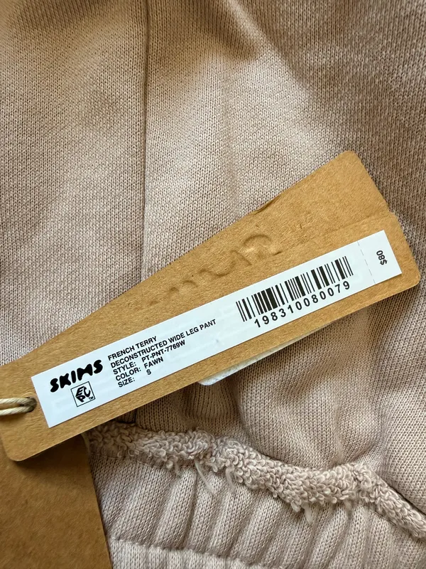 Skims Wide Leg French Terry Sweatpants Fawn - Image 3