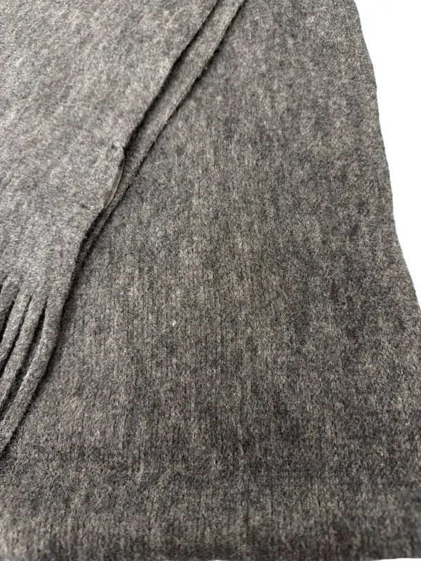 Lucky Brand Brushed Gray Fringe Scarf Soft & Stylish Long Unisex Warm 88" x 15" - Image 3
