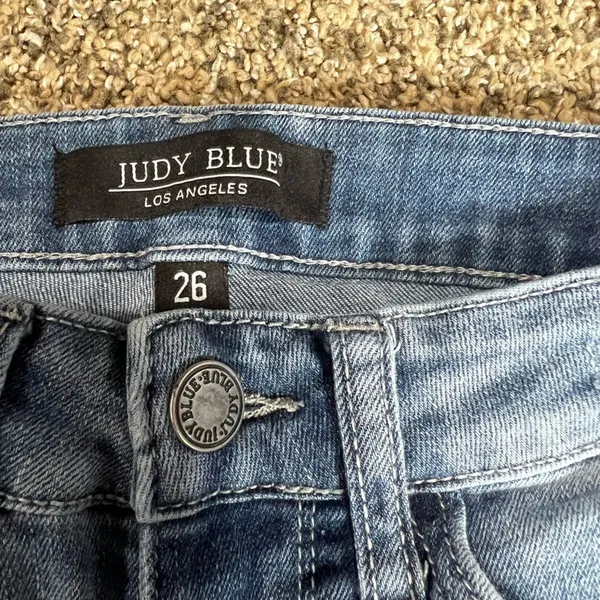 JUDY BLUE Jeans Shredding Up My Life Relaxed Fit Distressed Style JB8273MD 26 - Image 5