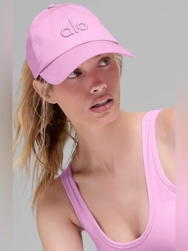 ALO Yoga NWT Off Duty Cap Hat Candy Heart Pink One Size Adjustable Back - Image 3