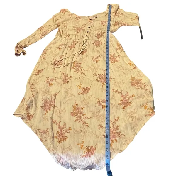 Knox Rose Floral Handkerchief Hem Peasant Midi Dress Cottagecore Button Boho XL - Image 10