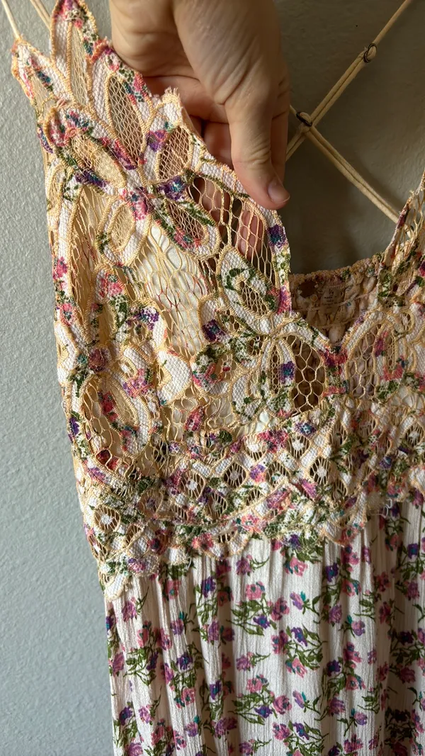 Free People Adella boho lace floral mini slip dress - Image 5