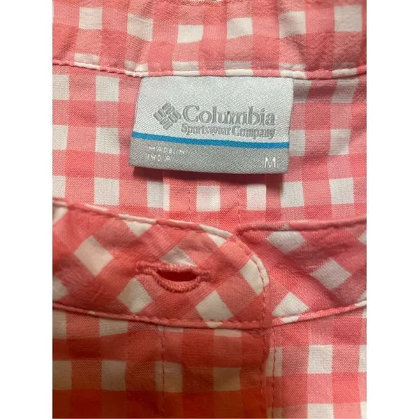 Columbia womens coral white checkered sleeveless blouse size M‎ - Image 6