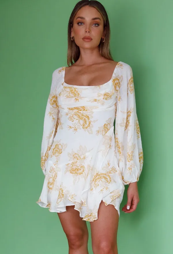 White Floral Mini Dress Selfie Leslie - Image 6