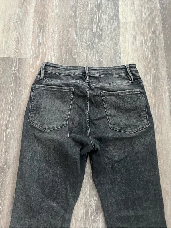 FRAME Le One Crop Mini Boot Jeans Womens Size 2 Hughes Gray Black Stretch Denim - Image 9