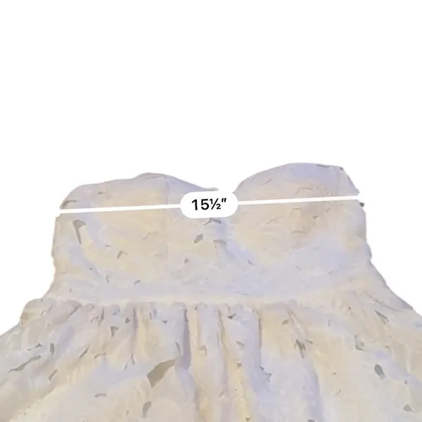 Y2K‎ Akira Chicago Black Label Dress Womens Medium Ivory Lace Strapless Mini - Image 9