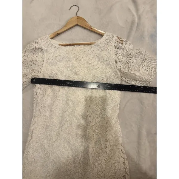 Anthropologie Women’s White Charleston Lace Mini Dress size Us 10 - Image 12