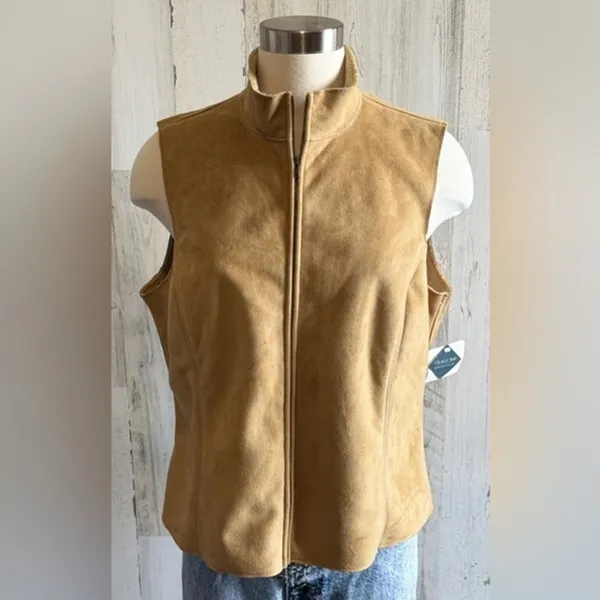 Vintage Honey Faux Suede Vest Buckskin‎ Style – Large NWT - Image 8
