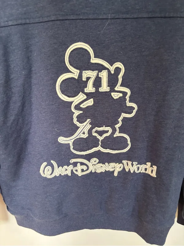 Disney Women’s Zip-Up Hoodie in Navy with White Mickey Outline - Image 5