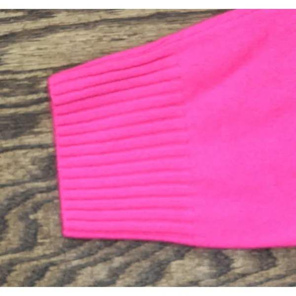 NWT Aqua Womens Front Button Cashmere V-Neck Cardigan Sweater V10337 Neon Pink M - Image 14