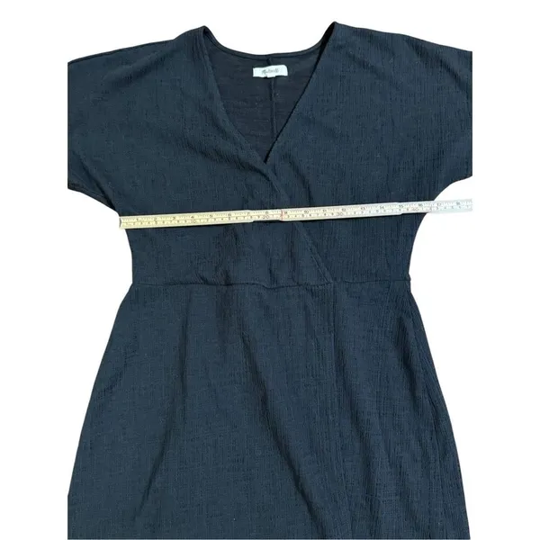 Madewell Cross-Front Flutter-Sleeve Mini Dress in Dark Nightfall Sz M‎ - Image 8