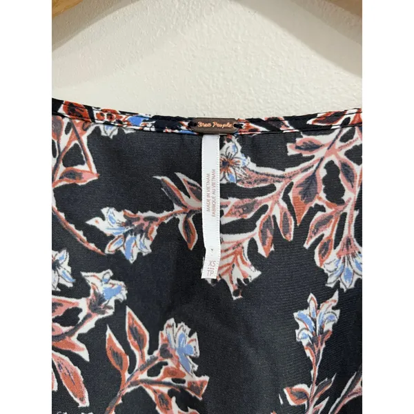 Free People Santiago‎ Floral Print Puff Sleeve Crop Blouse Boho Top XS - Image 8